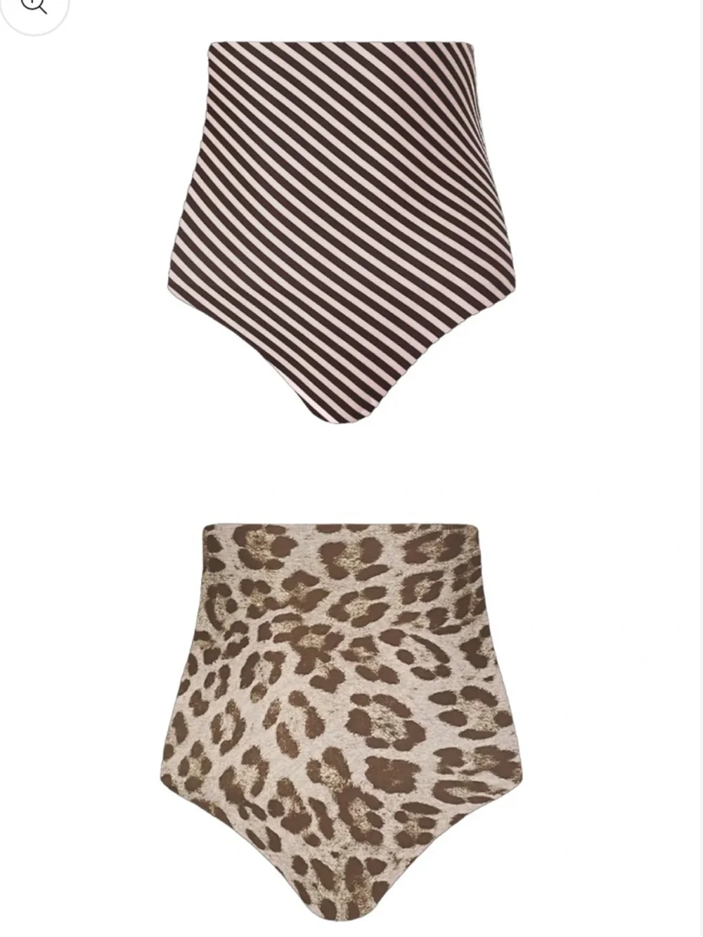 Baiia  High-Waist Reversible Bikini Bottoms in Brown/Beige